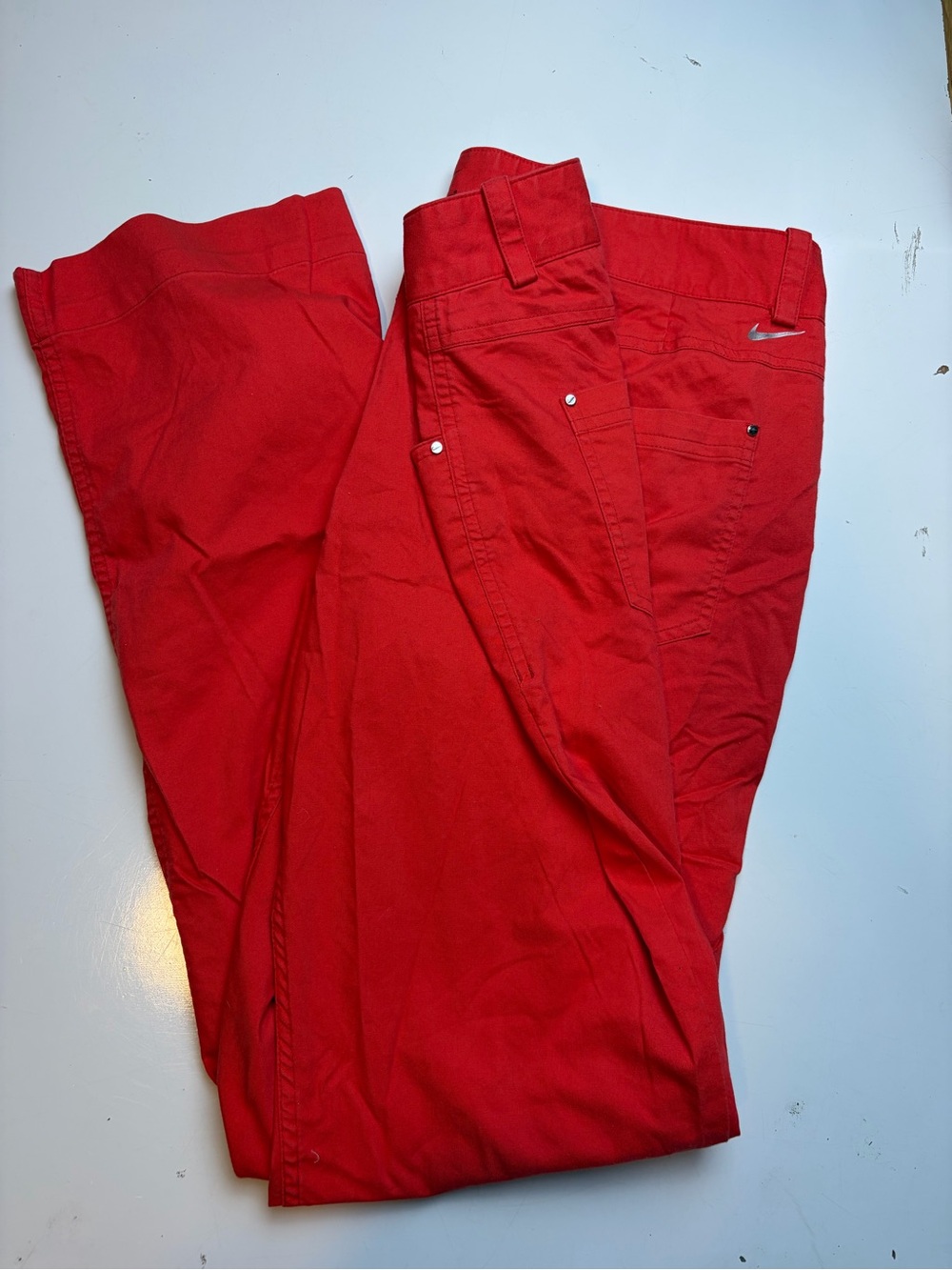 Nike Golf Womens Coral Red Tour‎ Performance Dri-Fit Straight Leg pants